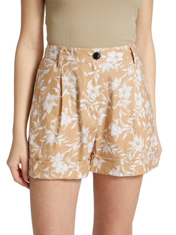 rag & bone Ivy Printed Floral Linen Shorts